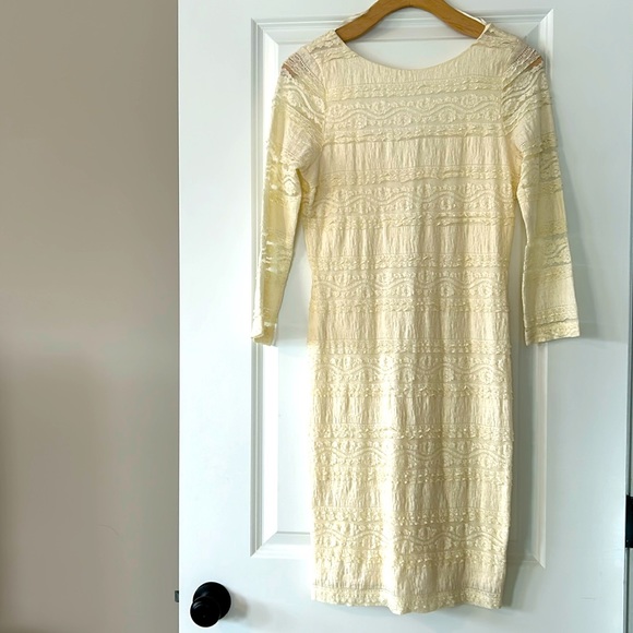 ⭐️NWT!⭐️Anthro Willow & Clay Lace Bodycon Mini Dress Scoop Back MEASUREMENTS Lg - Picture 4 of 12